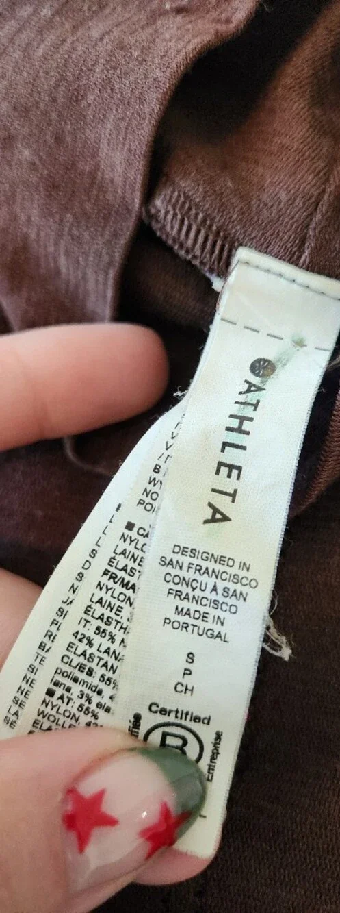 Athleta Brown Long-Sleeve Turtleneck Top